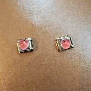 Gold Apple Charm Bracelet Link For Italian Bracelets Stainless Steel 2 Avail